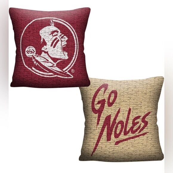 Northwest Invert Double Sided Woven Jacquard Pillow Florida State Seminoles 20” - Picture 1 of 5